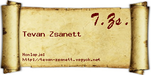 Tevan Zsanett névjegykártya